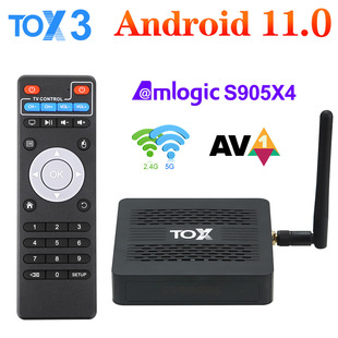 Tox3 Tvbox S905X4 Android 11 Dual-Band Wifi with Bluetooth Network Top