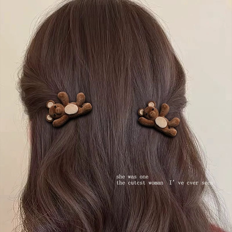 かわいい漫画の植毛クマカモノハシクリップクリエイティブヘアピン前髪額サイドクリップヘアピンガールクリップ帽子|undefined