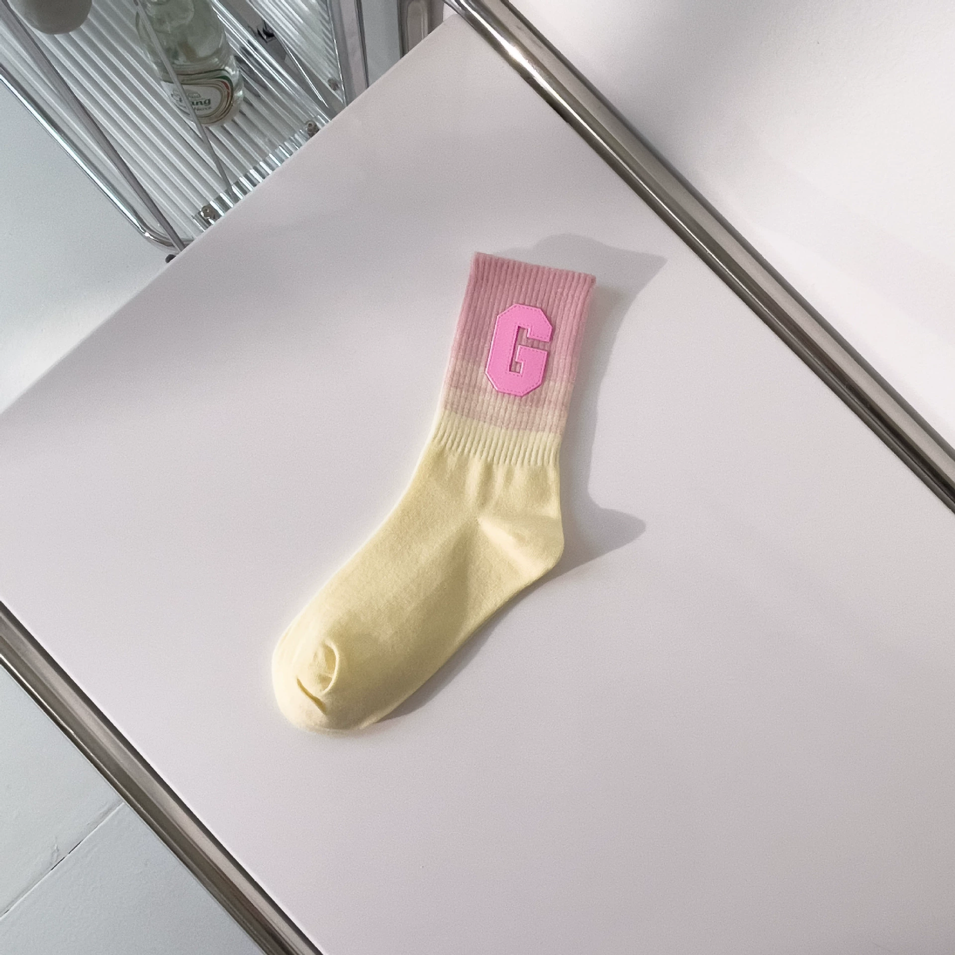 Спортивные осенняя дышащие knee socks для мужчин и женщин, градиентная до середины икры, многоцветные, средний размер