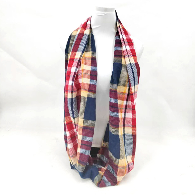 Cuello Tejido a Cuadros Poliéster Térmico para Otoño e Invierno image 3