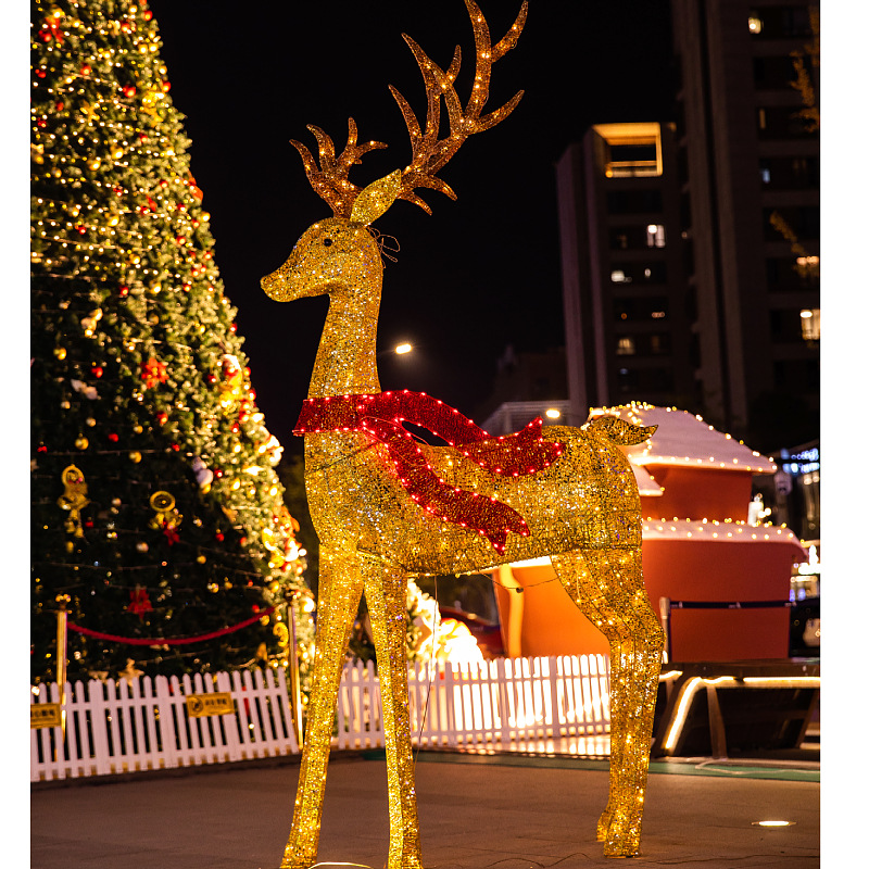 Navidad alce gigante decoración de hierro forjado luminoso decoración de Navidad decoración de hotel decoración de Navidad