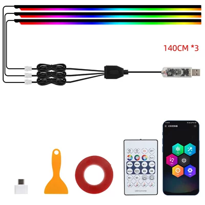 Other lights | light flowing decorative light - 3-control-app-remote-control-140cm3-drag-three