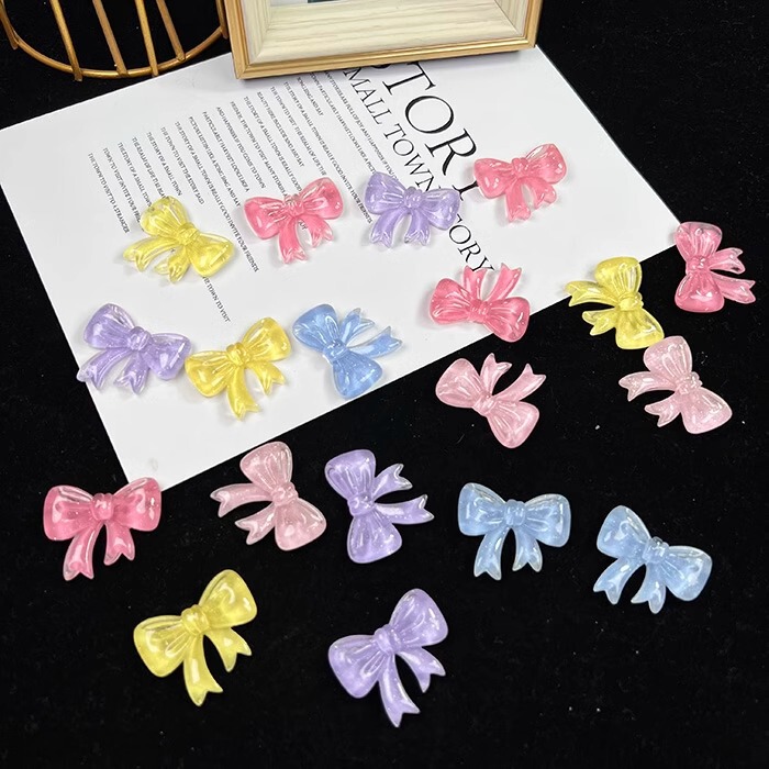 Glitter Ribbon Bow Tie Diy Phone Case Hairpin Water Cup Girl Heart Accessories Creative Handmade Materials