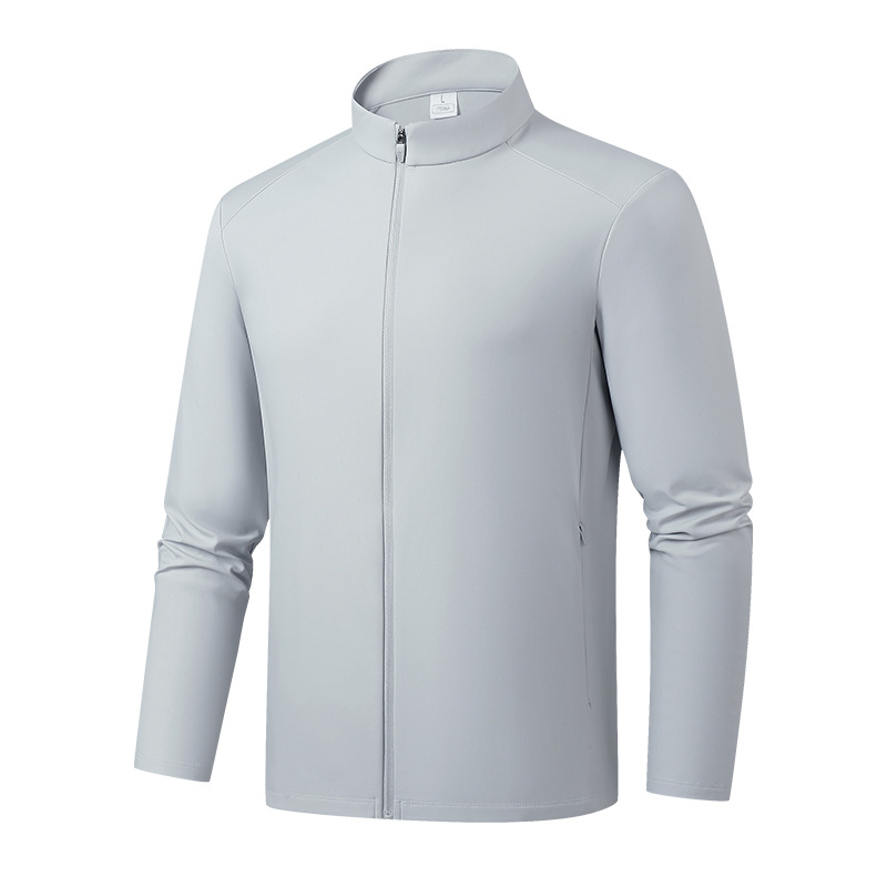 Running Jacket Men's Top Stand Collar Business Cardigan Breathable Autumn Casual Sportswear Outdoor Cycling Clothing Women
