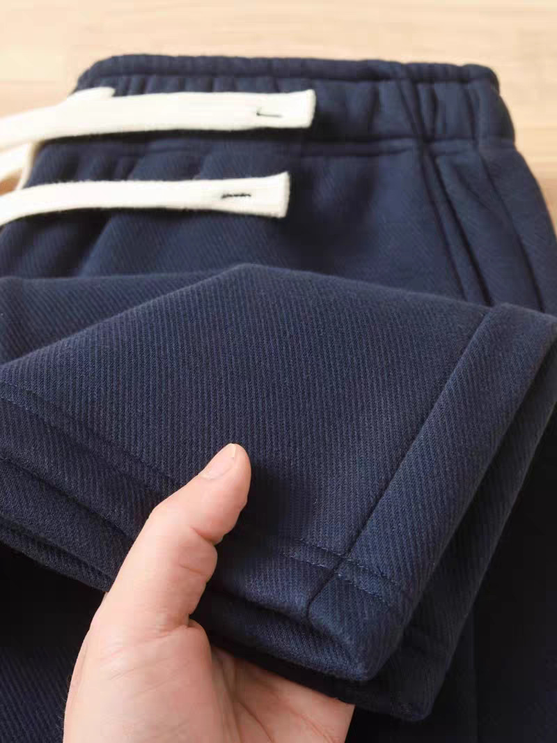 A Pair for Winter! Heavyweight Straight-Leg Sweatpants for Women, Fleece-Lined, Thickened, Warm, Versatile Casual Long Pants for Men, Autumn and Winter