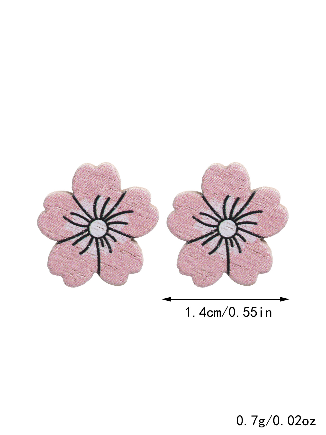 1 Pair Pastoral Sunflower Flower Wood Ear Studs display picture 6