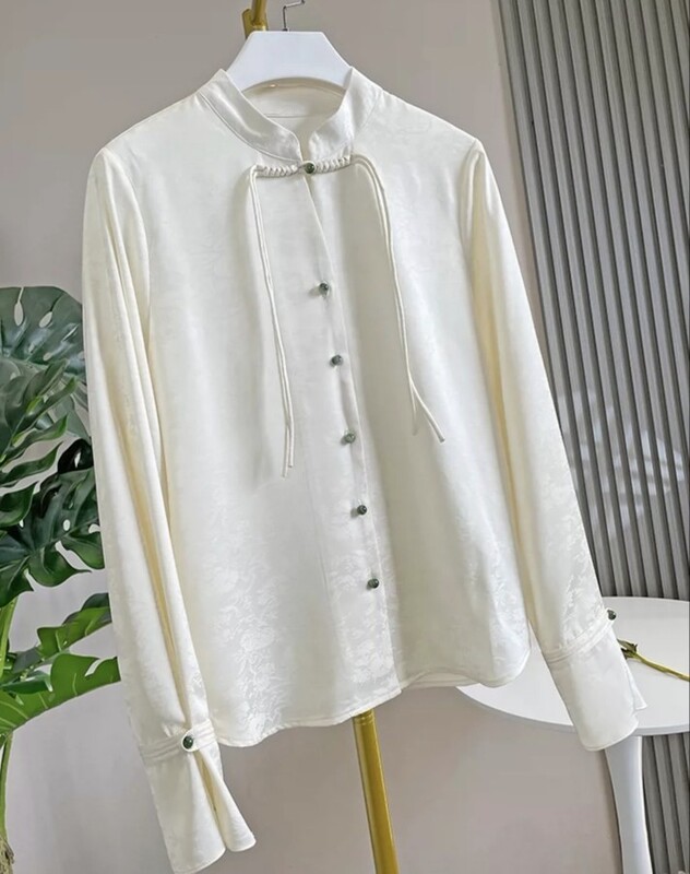 Clearance of Unique Items, Size M, One Piece, Jacquard Satin New Chinese Style Shirt for Women Clearance of Unique Items, Size M, One Piece, Jacquard Satin New Chinese Style Shirt for Women