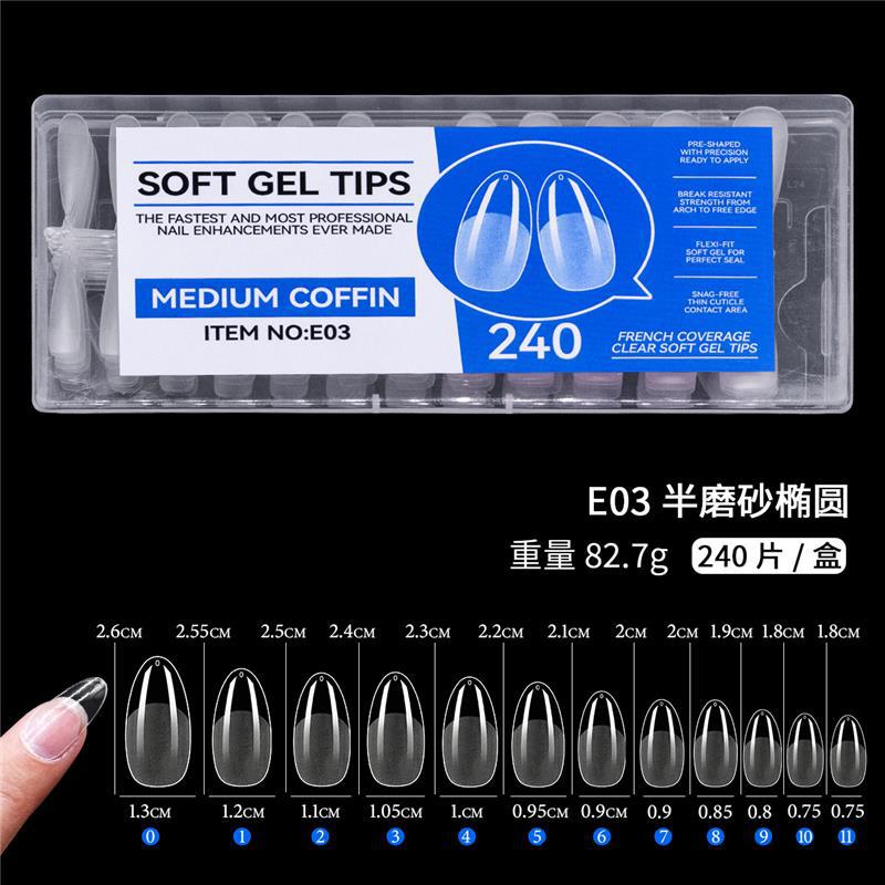 Explosiones transfronterizas de manicuras de manicuras ultrafinas sin marcas de ballet de gotas de agua de manicuras de manicuras de película libre de grabado de manicuras de manicuras 240 piezas