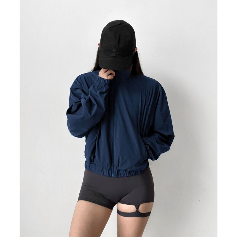 欧美速干立领运动外套女拉链防风户外跑步健身长袖瑜伽服外套1880|undefined