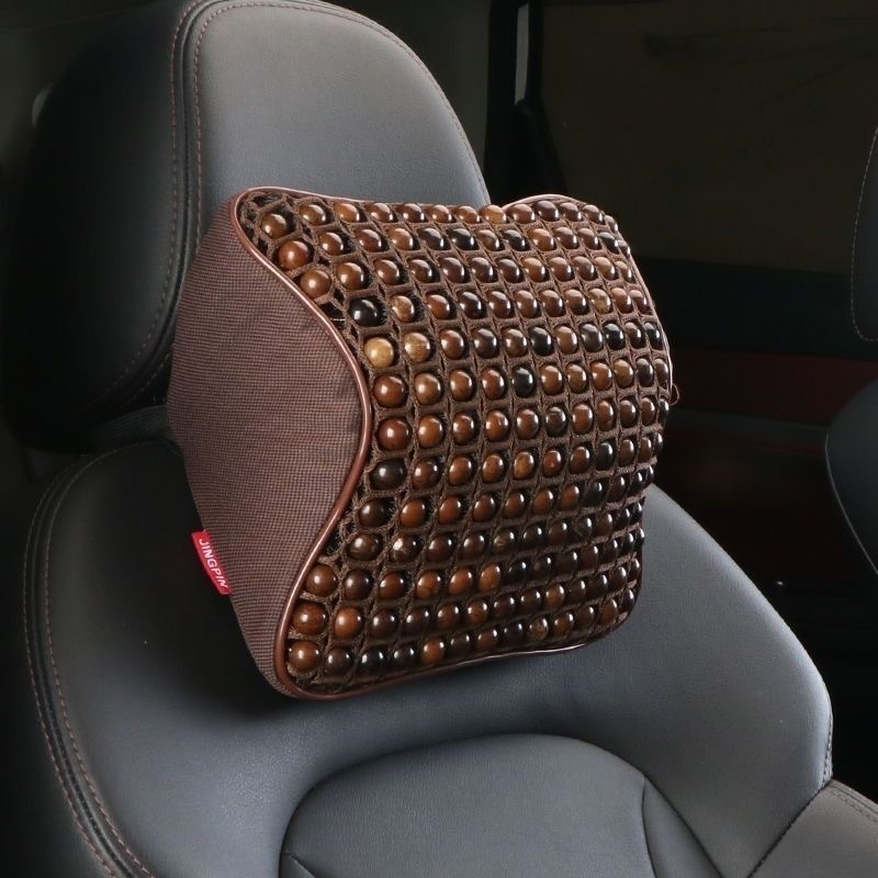 Natural Bodhi Seed Lumbar Support Summer Car Breathable Backrest Bead Pillow Memory Foam Massage Headrest Driver Lumbar Cushion