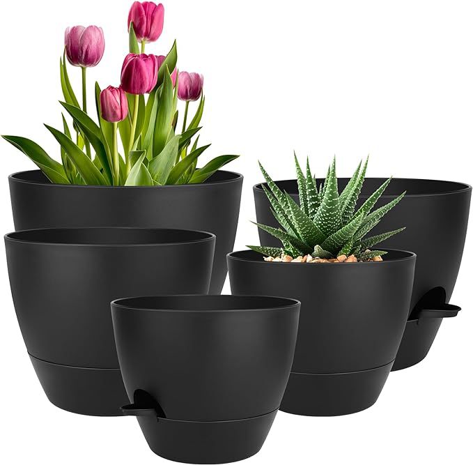 Fábrica directa de Amazon E-commerce lateral agregar agua perezosas autoabsorbente patio de plástico orquídea de colgar rosa verde