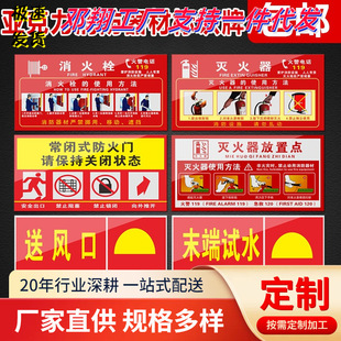 Acrylic fire hydrant sign fire extinguisher placement point sign fire hydrant use instructions warm mention