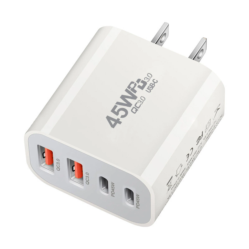 Новый 45W GaN PD-зарядное устройство с двойным PD и двойной USB, мини 4-портовое зарядное устройство 45W, прямое зарядное Australian PD