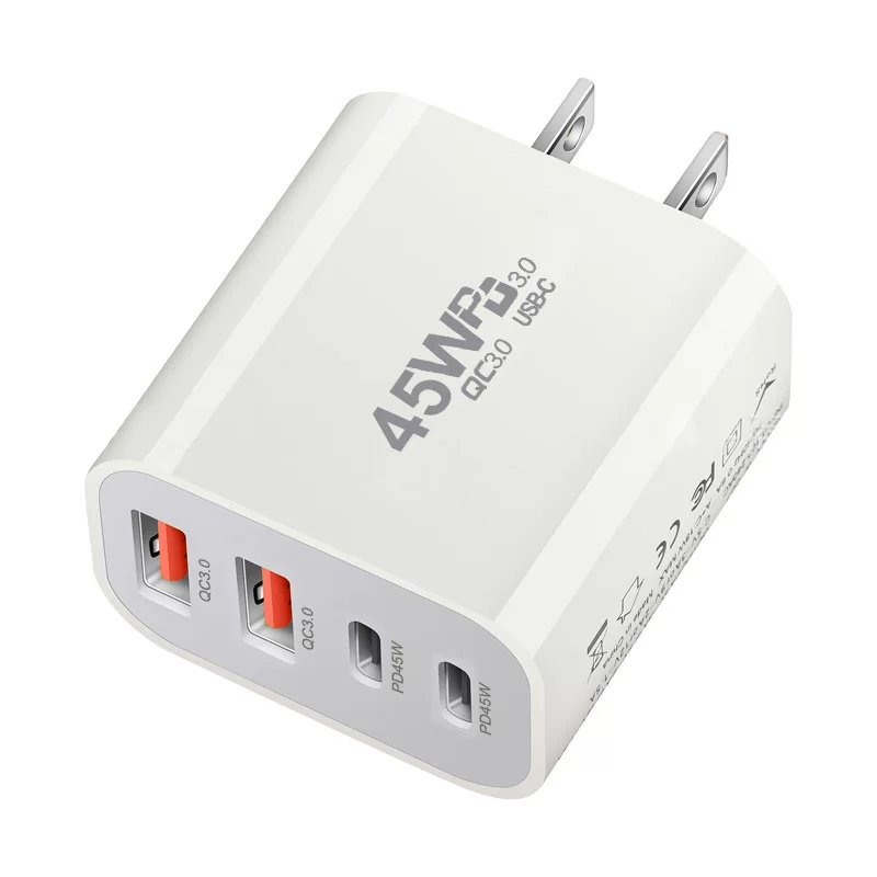 Новый 45W GaN PD-зарядное устройство с двойным PD и двойной USB, мини 4-портовое зарядное устройство 45W, прямое зарядное Australian PD