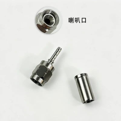 M10 stainless steel brake hose connector 0/28/90 degree internal thread crimp-type hose connector modification accessories (Tubing) - 0-degrees-bell-mouth