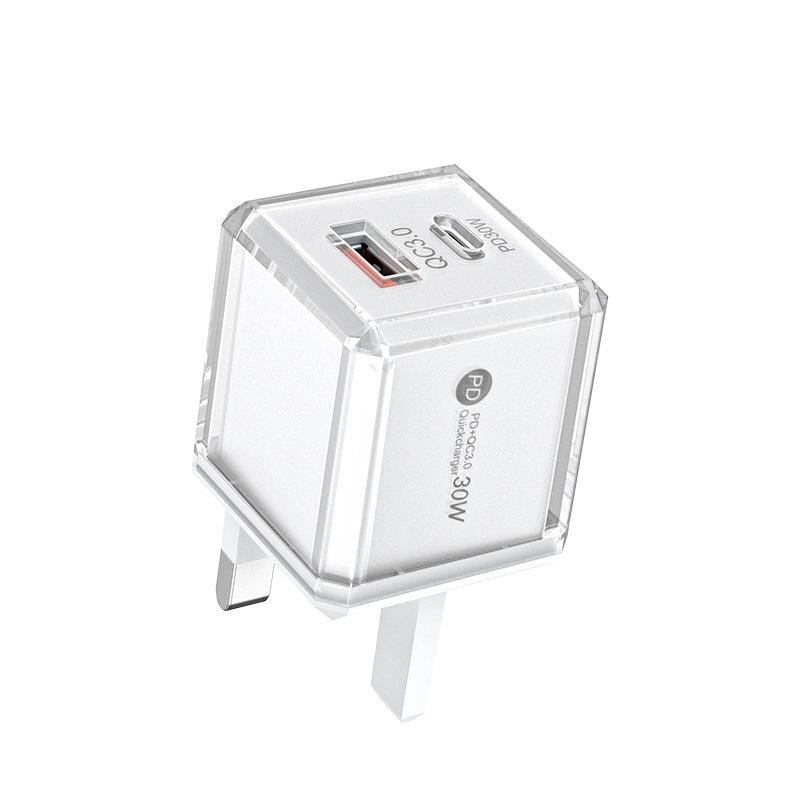 マカロンビッグアイスキューブ A+C ヨーロッパおよびアメリカ標準携帯電話充電器英国標準 QC3.0+PD20W デュアルポート高速充電充電ヘッド|undefined