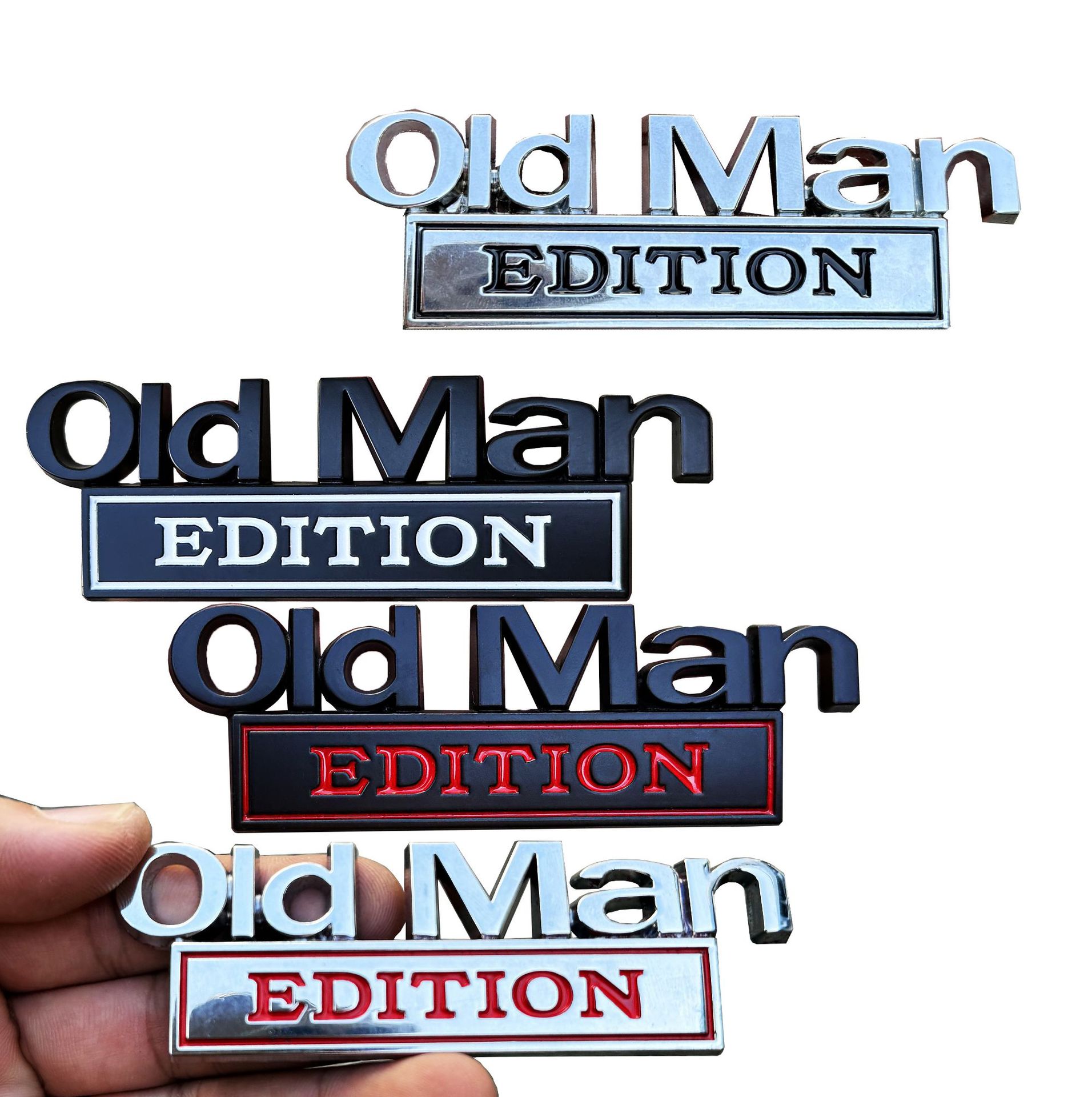跨境oldman汽车金属叶子板车标 Old Man EDITION改装车身贴徽章标