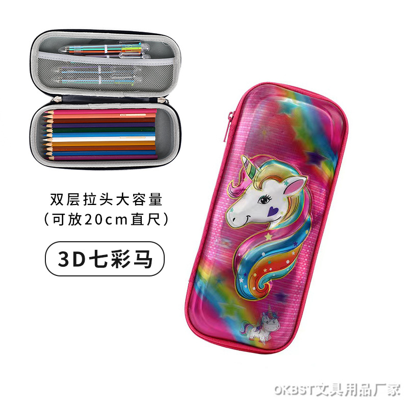 EVA de dibujos animados de la escuela primaria de los niños caja de lápiz 3D lindos niños y niñas caja de lápiz de gran capacidad creativa caja de lápiz