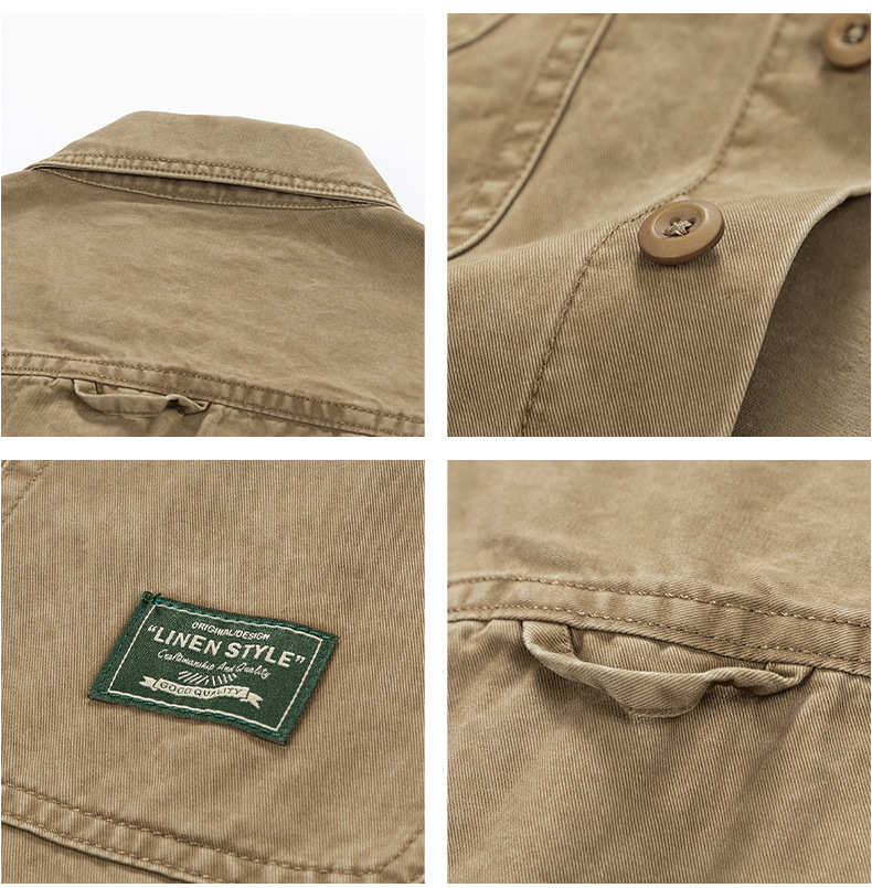 Men's Work Shirt Style Jacket Casual Autumn Spring Overshirt_voghion.com