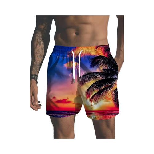 Men's Trendy Digital Print Quick-Dry Shorts for Walmart Beach in Summer 2025