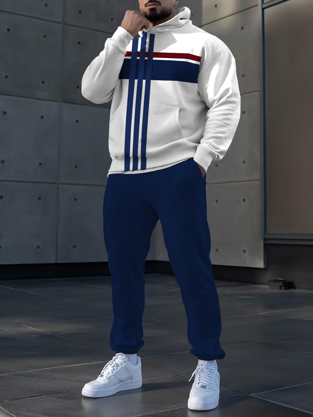 Primavera 2023 nuevo eBay AliExpress Amazon hombres deportes traje casual 3D impreso cuello redondo Pantalones