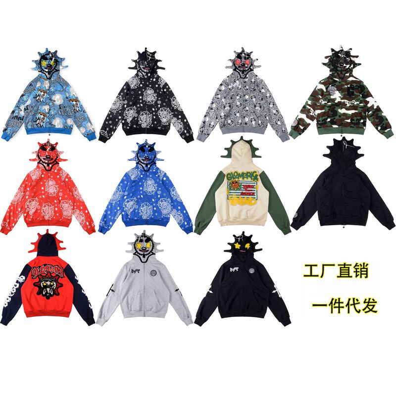Foreign Trade Wholesale Glo Gang Long Sleeve Tee European and American Trendy Brand Sweatshirt Heavy and High Quality