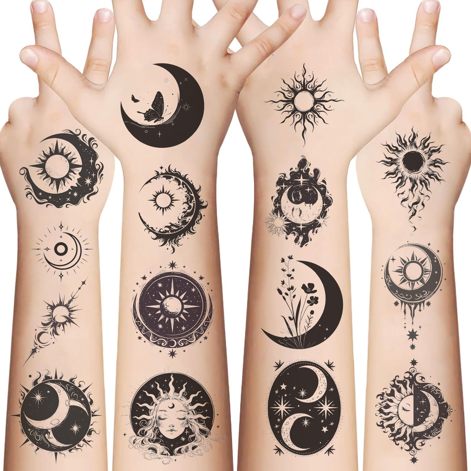 Sun Moon Transfer Decal Tattoos & Body Art 10 PCS/Package display picture 9