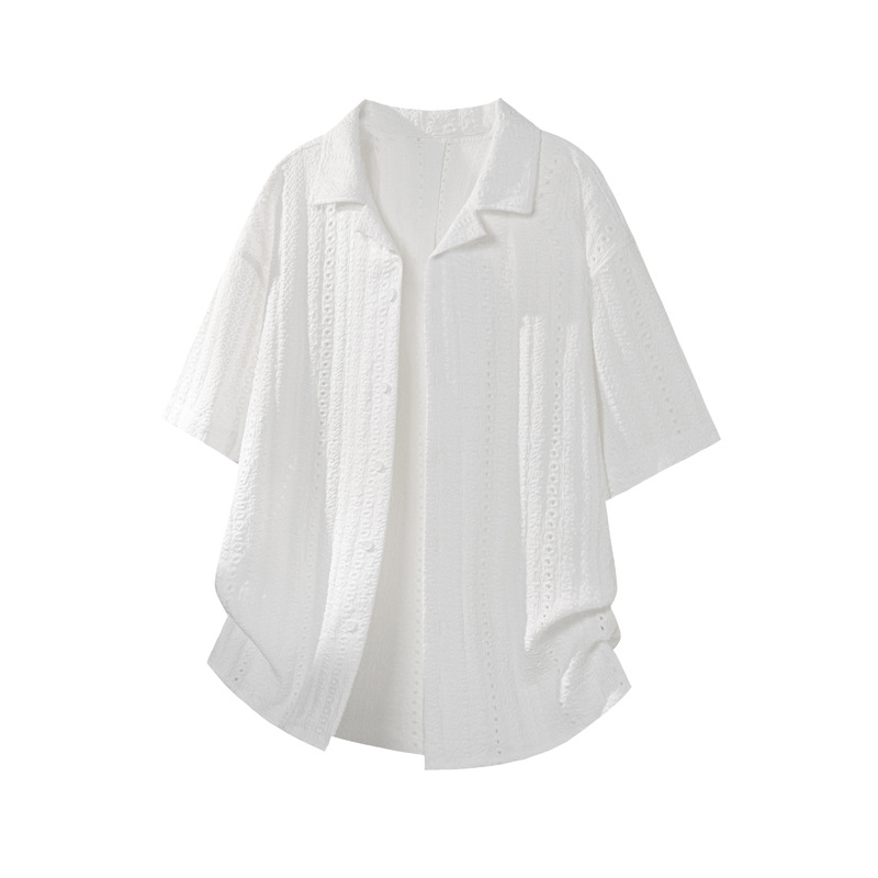 Sommerneuheit 2025: Outdoor-Shirt im Hongkong-Stil mit schwarzer Wand, große Größen, einzigartiges Kurzarmhemd (M-5X), HC26241-TeP30_voghion.com
