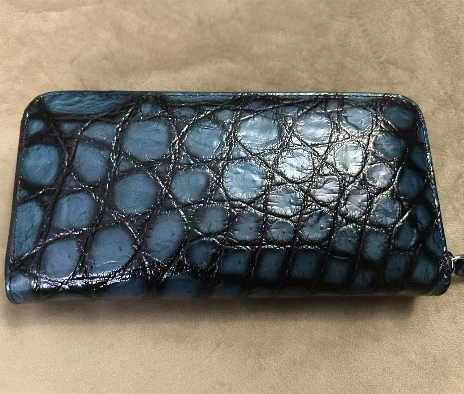 Directo de fábrica siameses cocodrilo pescado cuero bolso de los hombres billetera de moda bolso largo embrague Cartera de cuero