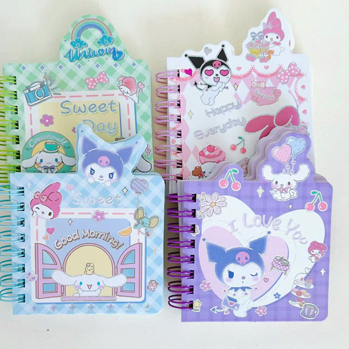 Sanrio coil notebook A7 special-shaped Kuromi student cartoon notepad diary hand ledger small book