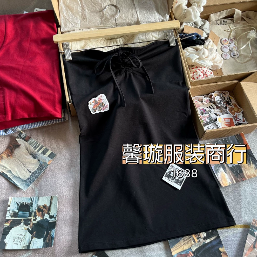 Топ-труба женский (BM), бантик, плиссировка, открытые плечи, приталенный, one size