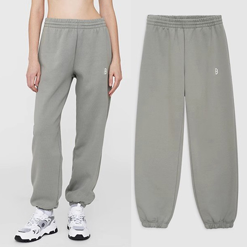 23 Fall/Winter New AB Jogging Pants Women's Storm Gray Fleece-Lined Mid-High Waist Casual Sports Trousers Sweatpants 23 Fall/Winter New AB Jogging Pants Women's Storm Gray Fleece-Lined Mid-High Waist Casual Sports Trousers Sweatpants