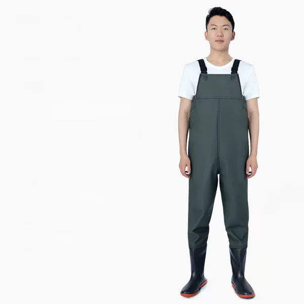 Water pants wholesale water pants waterproof men's full-body rain pants water shoes one-body wading fishing thickened half-length fork pants reservoir