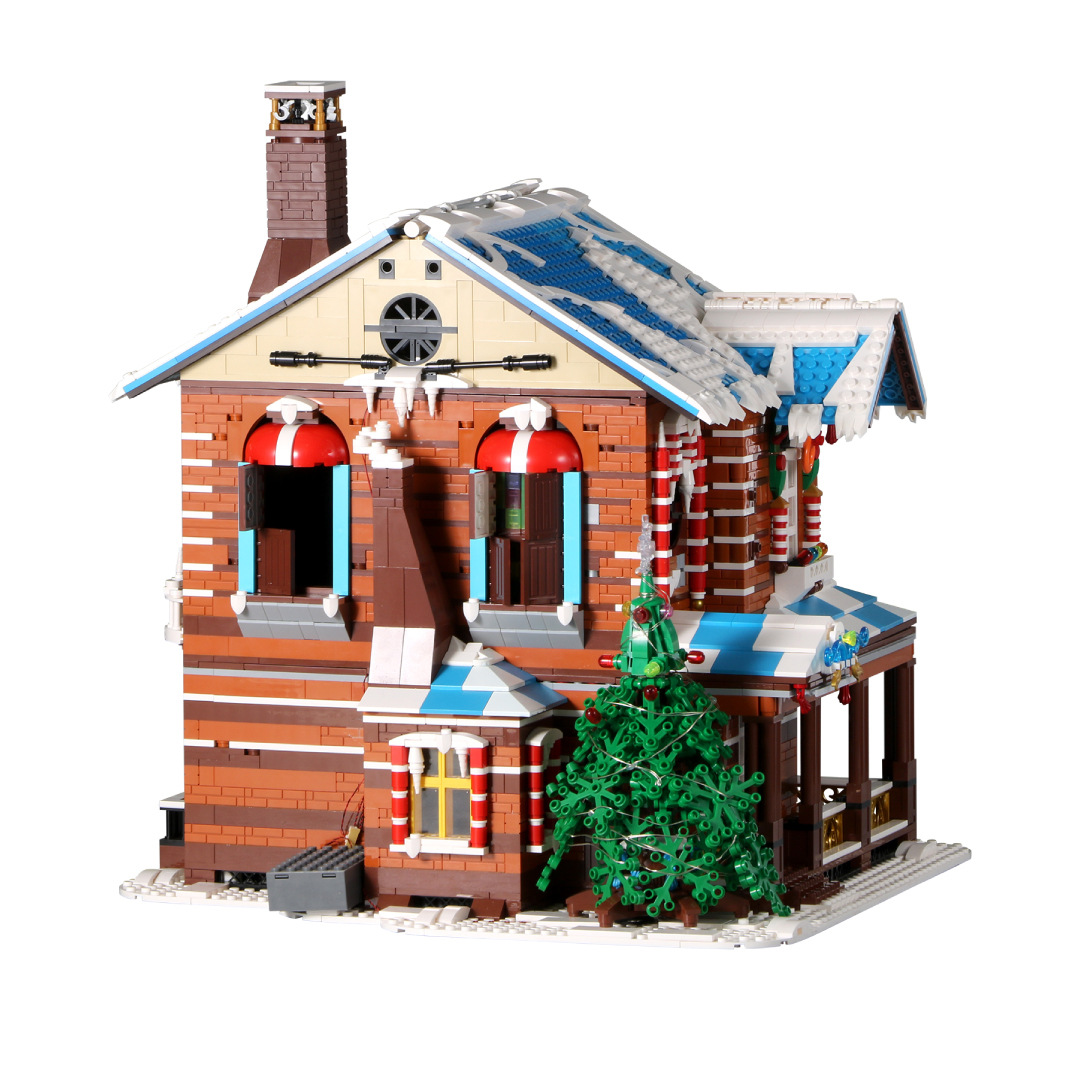 Yuxiao Navidad Cottage 16011 luces y música juguetes para niños y niñas puzzle regalo decoración para el hogar