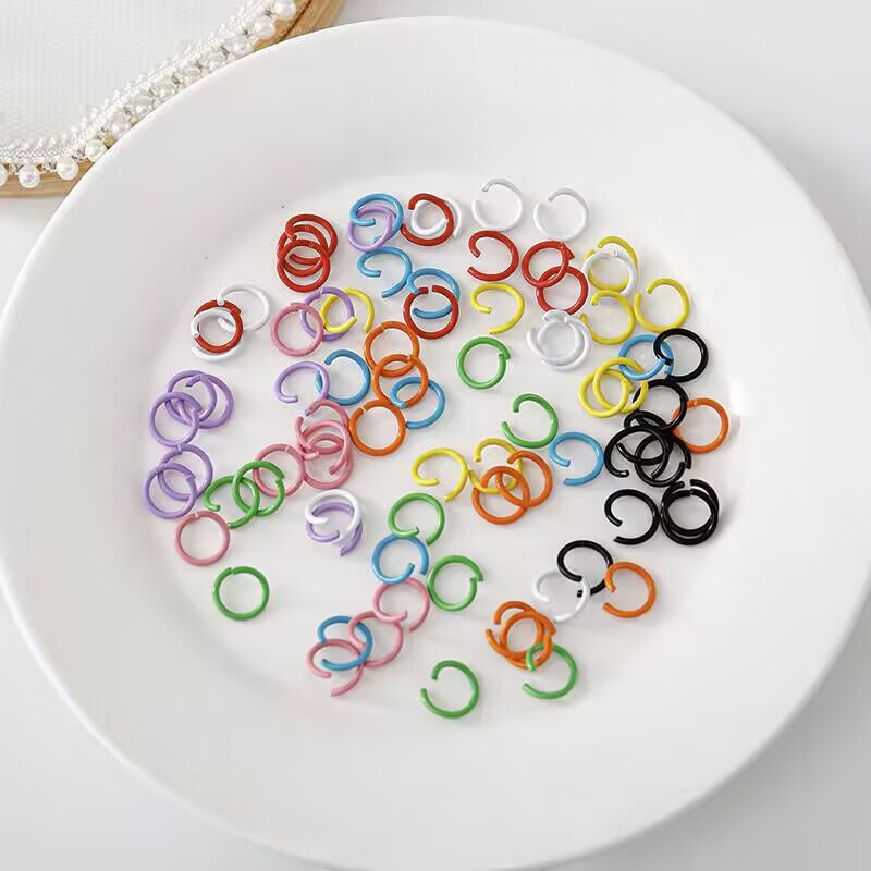 Color paint metal open ring key chain c ring single ring connection ring diy jewelry accessories handmade material hanging ring