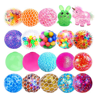 Cross-Border Tpr Soft Rubber Decompression Vent Grape Ball Bead Ball Squeeze Water Ball Pinch Music Decompression Toy