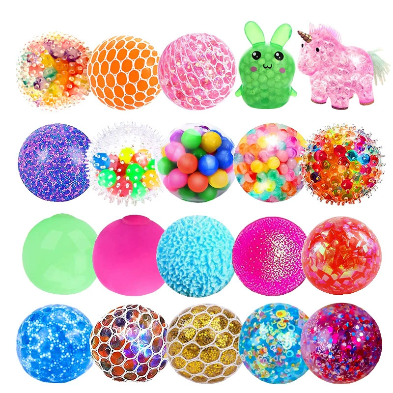 Трансграничный TPR мягкий резиновый декомпрессионный вентиляционный шар виноградный шар шарик из бисера сжимаемый водяной шарик зажим музыкальная декомпрессионная игрушка