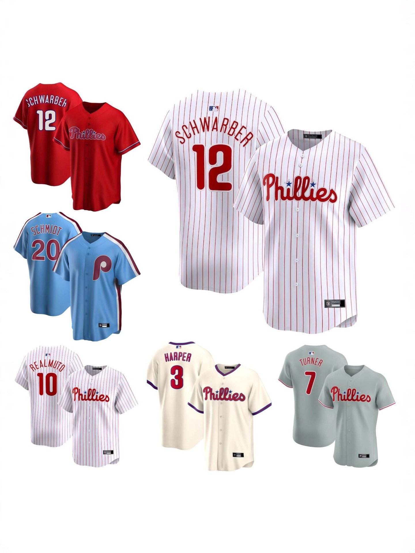 2025MLB Philadelphia Phillies short-sleeve casual versatile baseball jersey (in stock)