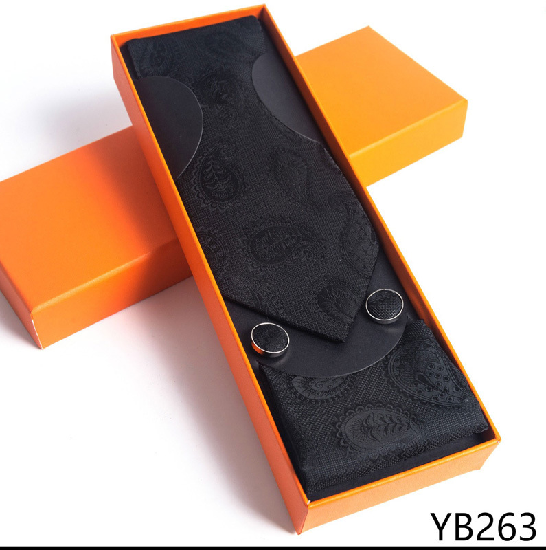Paisley Men's Necktie Pocket Square And Cufflinks Gift Set_voghion.com