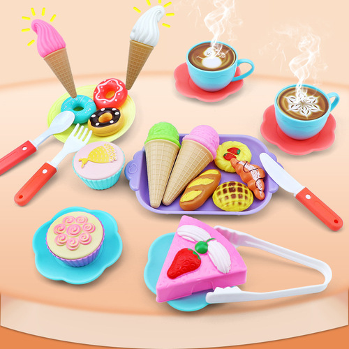 2024 cross-border new products children's play house toy set ice cream afternoon tea cake toys girls toys