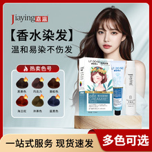 嘉瀛无氨染发剂盖白发专用新款流行色染发膏美发产品植物厂家分销
