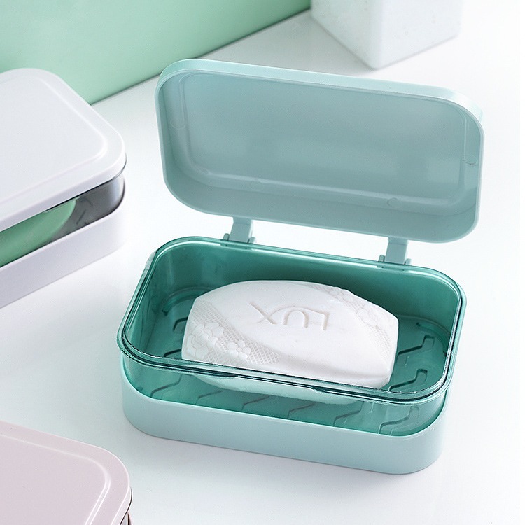 Caja de jabón titular de la luz del hogar de lujo de doble capa de drenaje con agujeros creativo inodoro baño caja de almacenamiento de jabón de viaje