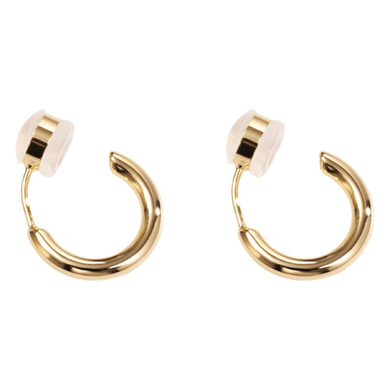 Simple plain ring ring ear ring without ear hole silicone anti-drop ear clip temperament all-match earrings female European and American earrings accessories