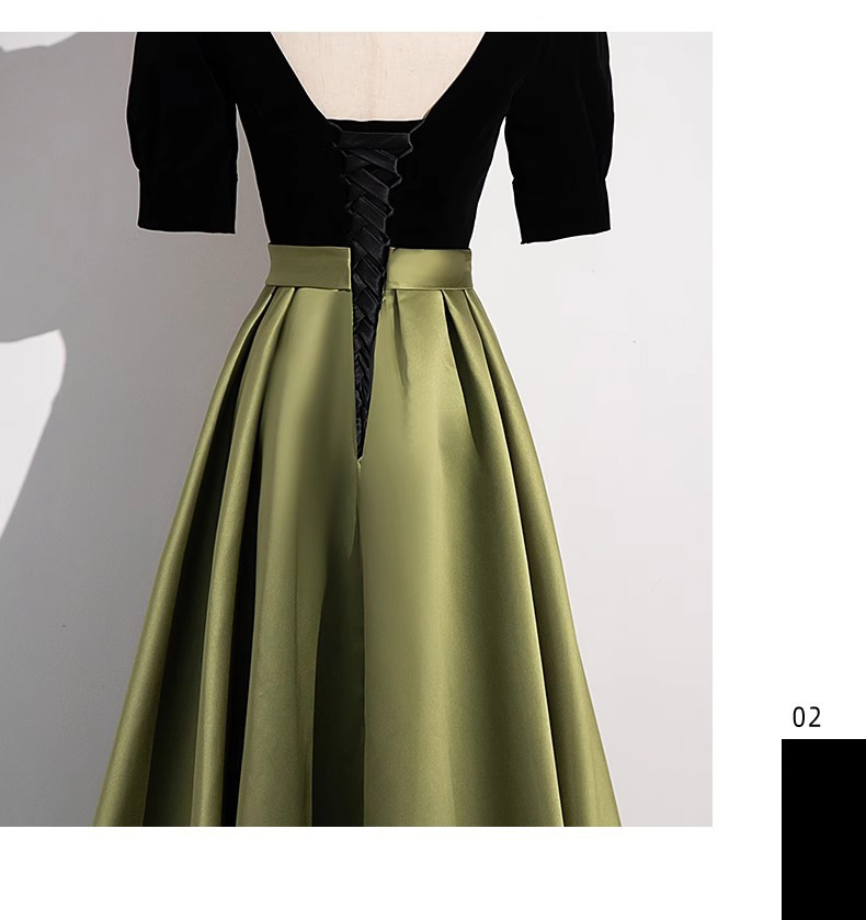 Đầm dạ hội maxi nữ thắt eo cổ chữ V không tay thêu hoa đuôi cá — Màu xanh lá chi tiết 8