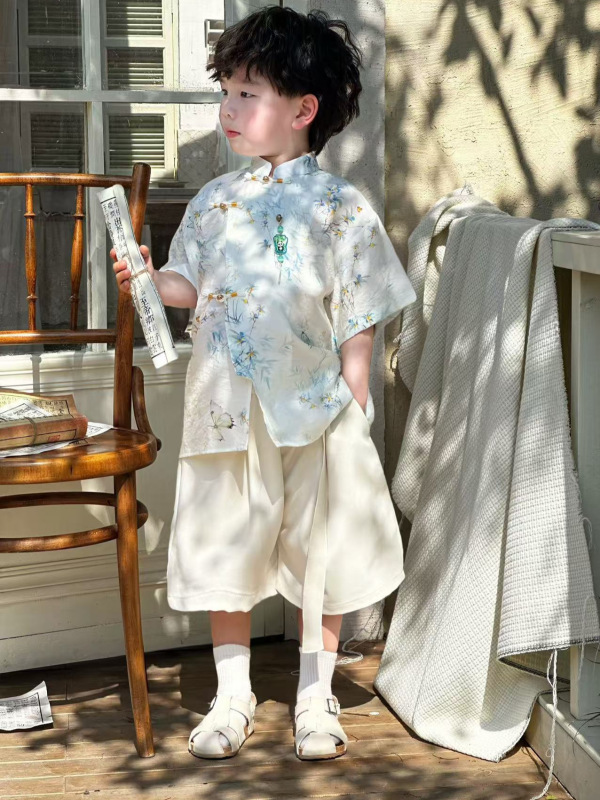 男の子の夏の半袖シャツ韓国スタイルルーズベビーファッショナブルなチェック柄ショートパンツカジュアル子供服ドロップシッピングトレンディなスタイル|undefined