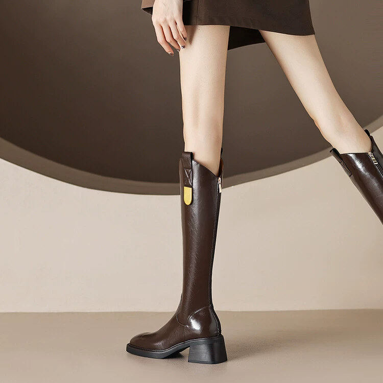 Новые зимние модные высокие сапоги, женские рыцарские сапоги на флисовой подкладке, маленькие, но длинные сапоги до колена, с металлической пряжкой