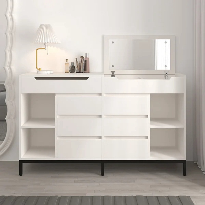 Nórdico dormitorio multi-cajón de gran capacidad gabinete de almacenamiento sala de estar se puede colocar decoración lado gabinete blanco simple armario