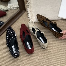 2025春秋新款玛丽珍晚晚风风平底浅口单鞋百搭圆头一字带气质女鞋