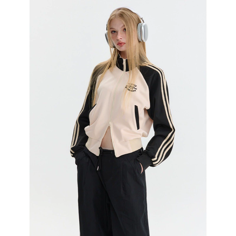 Ретро-кожанка, короткая кофта на молнии, американский стиль, slim fit
