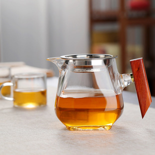 New fair cup high borosilicate high temperature resistant thickened wood tea set tea drain integrated suit tea set tea set tea sea
